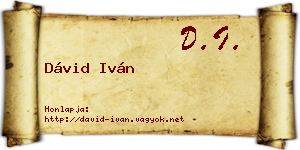 Dávid Iván névjegykártya
