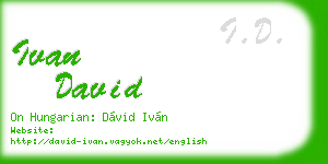 ivan david business card